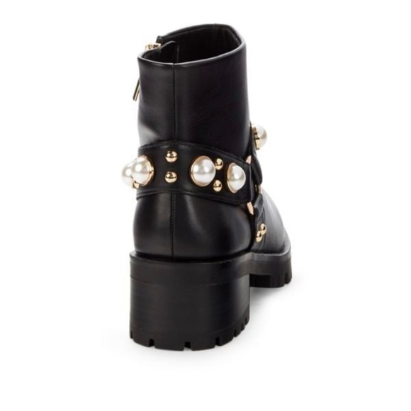 Karl Lagerfeld Shoes - Karl Lagerfeld Paris Pixie Embellished Moto Booties (Retail $189)